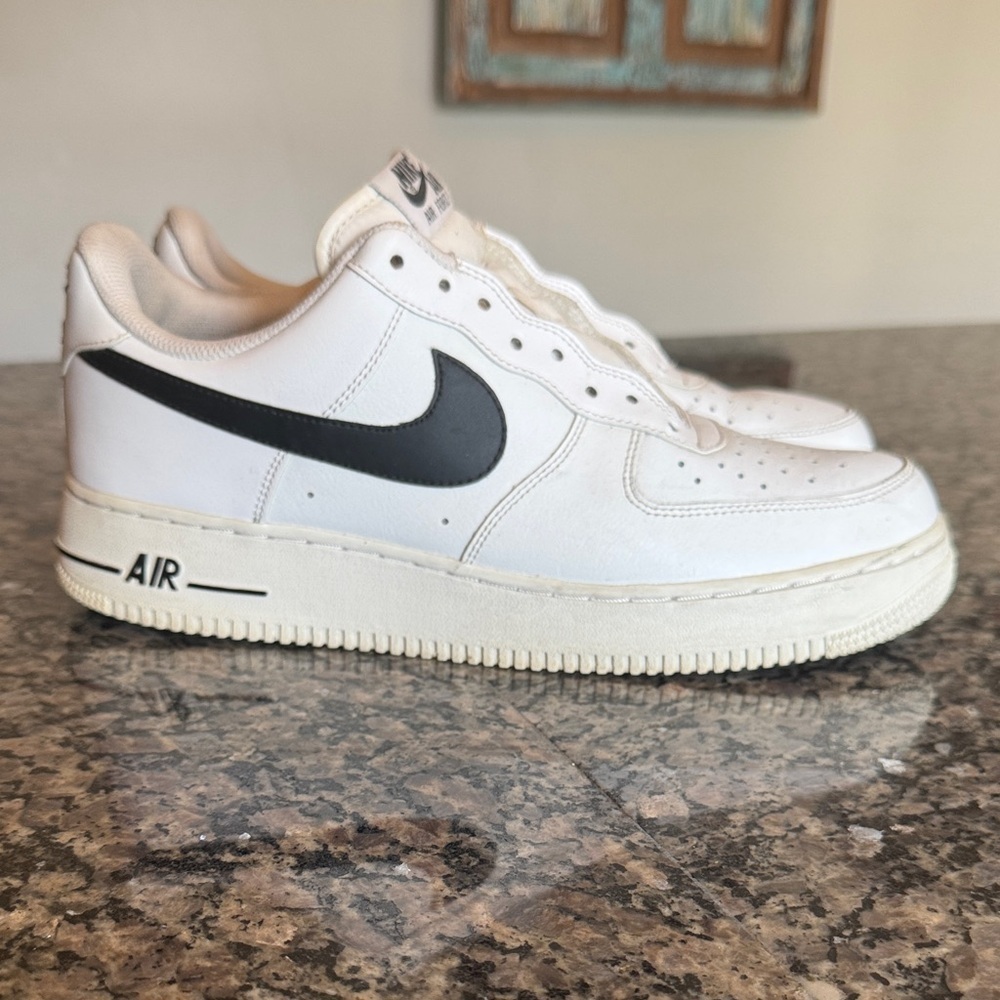 Nike Men's White and Black Air Force one Sneakers 9